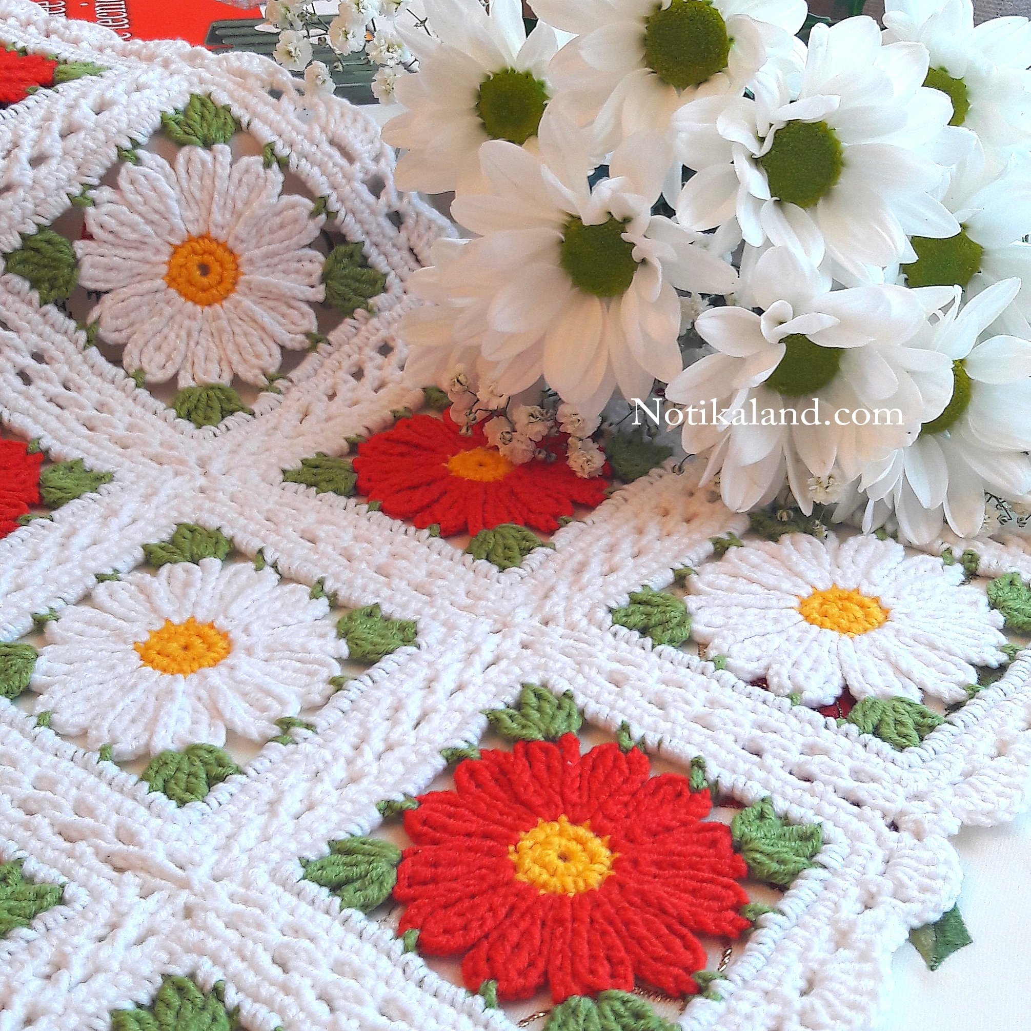 Granny square Motif, Pattern for doily, tablecloth, blanket.