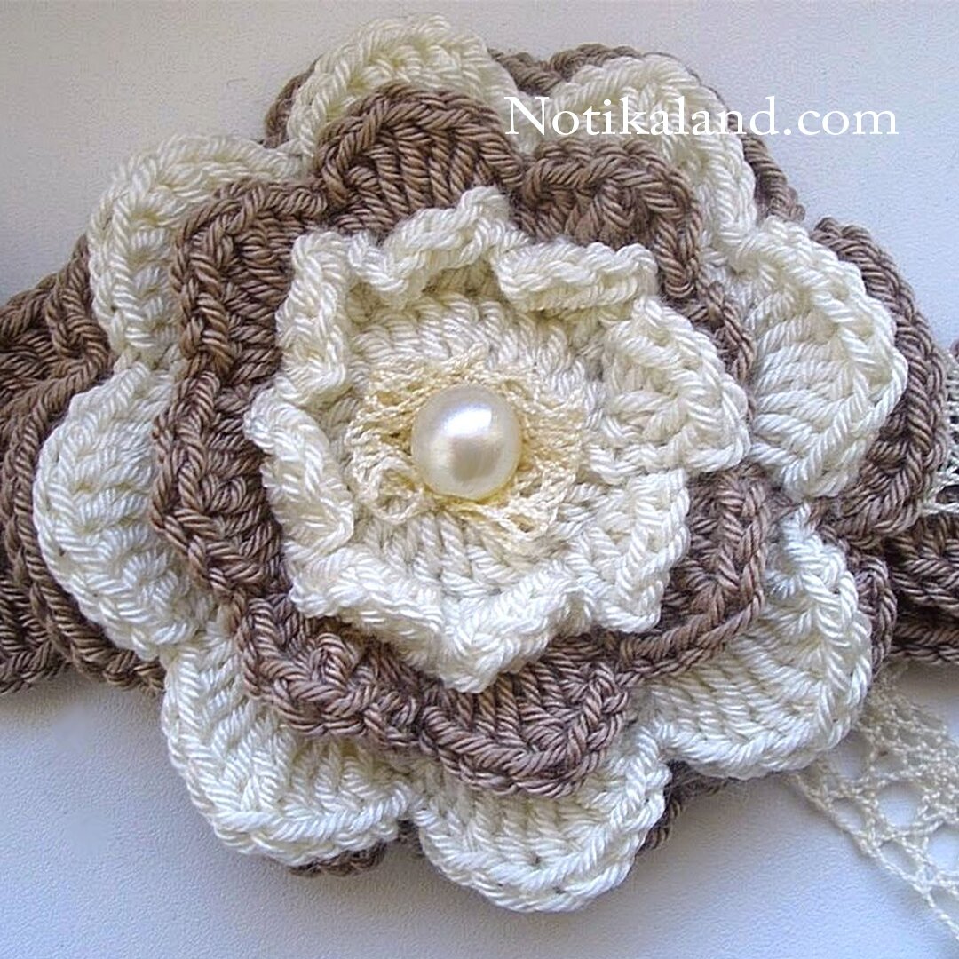 Crochet Flower Necklace Step by step 