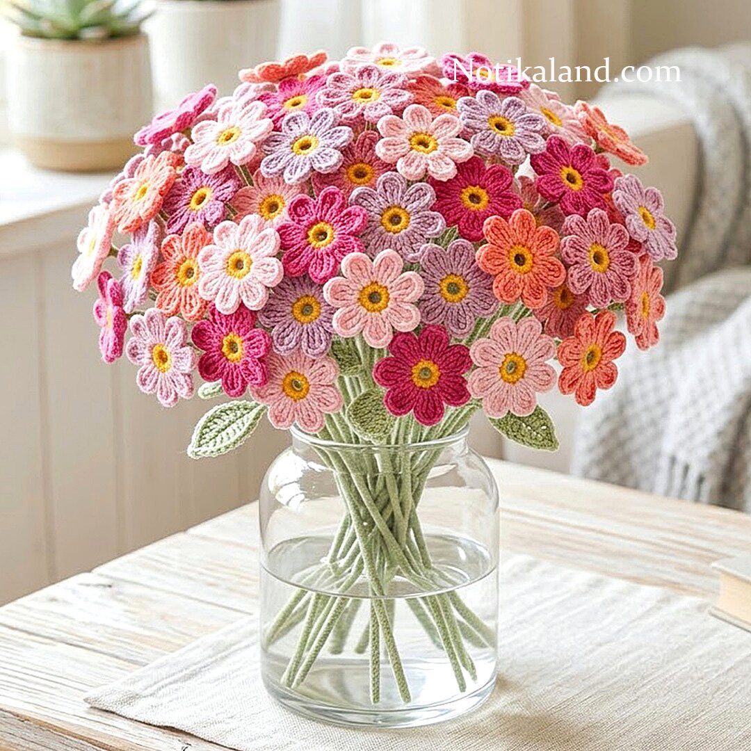 How to crochet a simple flower Step by Step 1