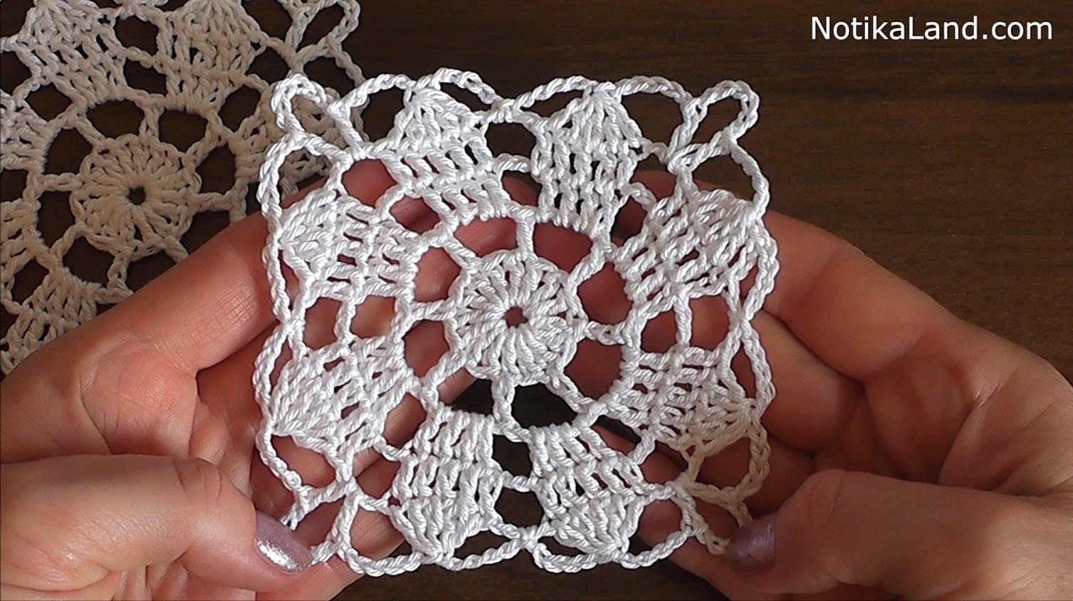 crochet doily with flower motif diagram